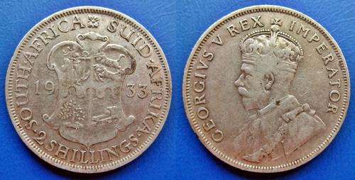 ## 1933 South Africa Silver 2 Shillings ##