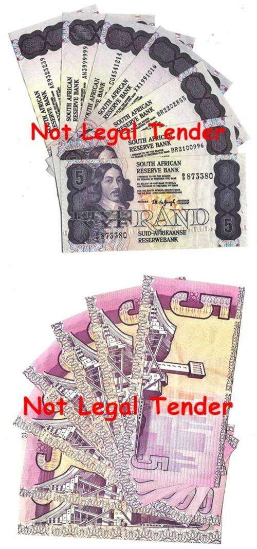 ## Collection of 7 Various R5 Notes ** Bid per Note for the LOT ##