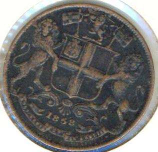 ##1858 East India Company One Quarter Anna  ##