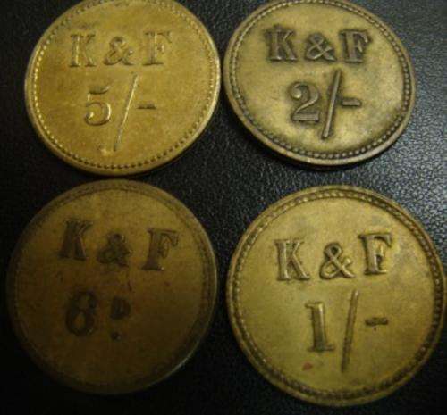 ### Kleinman & Finchen  Natal Tokens   ### 5/-  2/-  1/-  and 6D