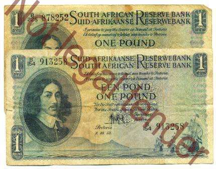 ## ONE Pound MH de Kock Banknote##