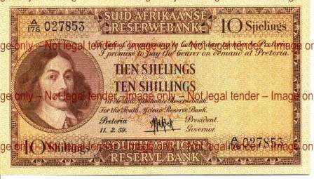 ## A/Unc SA MH de Kock Ten Shillings 027853 ##