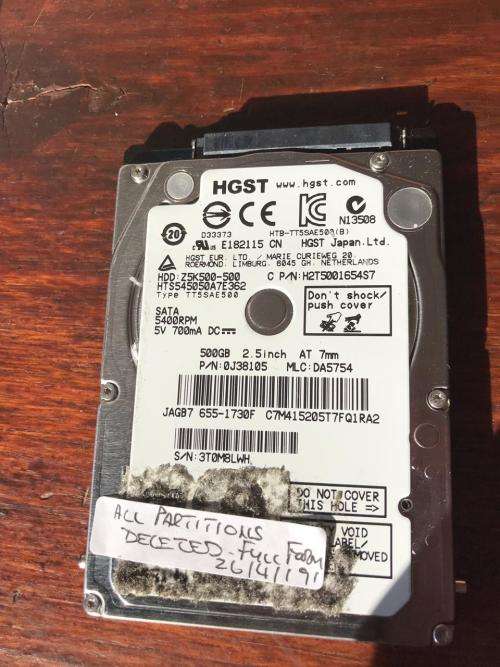 HGST 500GB 2.5" HDD