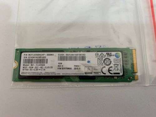 256GB SAMSUNG M.2 2280 NVME SSD