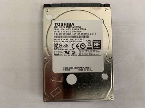 Toshiba 500GB Laptop HDD