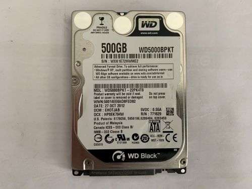WD Black 500GB Laptop HDD
