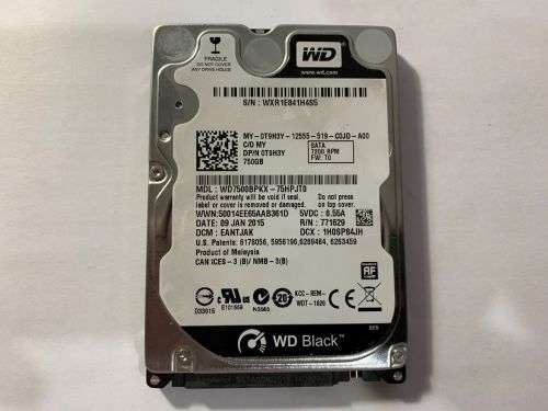 WD Black 750GB Laptop HDD