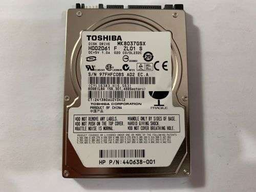 TOSHIBA 80GB LAPTOP HDD