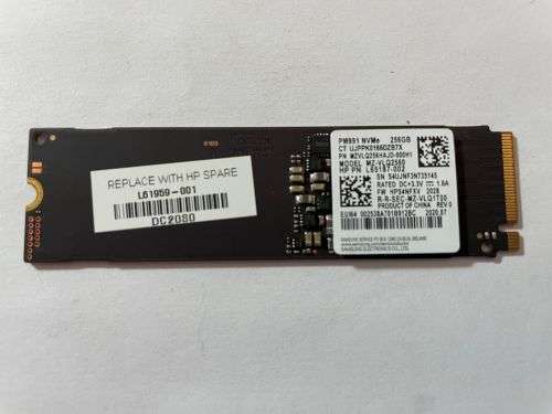 SAMSUNG 256GB M.2 NVME SSD