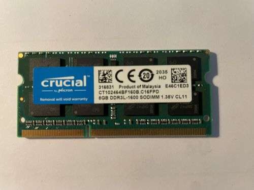 CRUCIAL 8GB DDR3 LAPTOP MEMORY