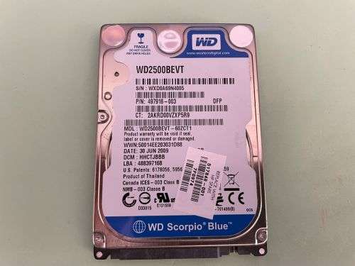 WD BLUE 250GB LAPTOP HDD