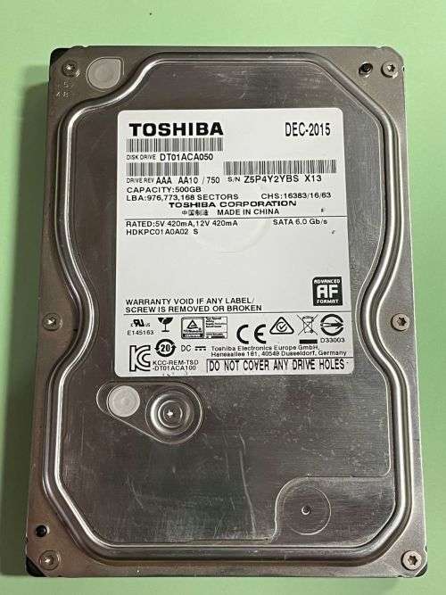 Toshiba 500GB Desktop HDD