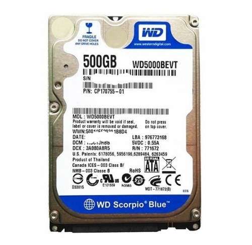 Western Digital 500GB Laptop HDD