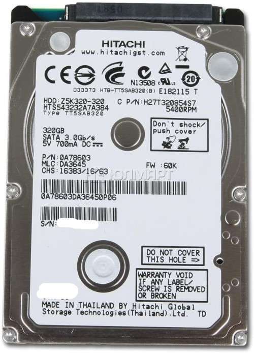Hitachi 320GB Laptop HDD