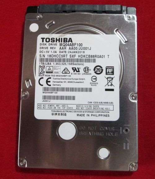 Toshiba 1TB Laptop HDD