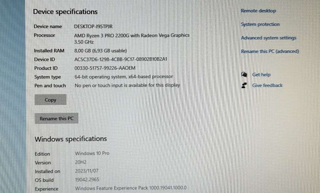 HP EliteDesk 705 G4 SFF AMD Ryzen 3 2200G Pro 256GB/500GB/8GB/Win 10 Pro