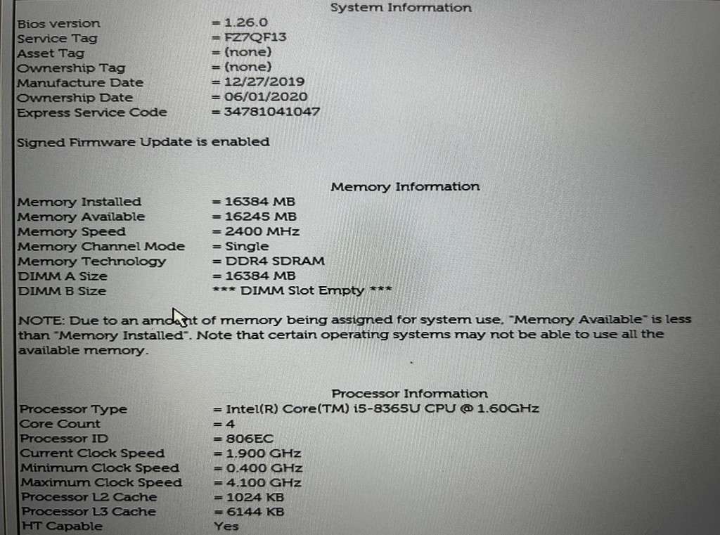 Dell Latitude 5400 Core i5 8th Gen 256GB/16GB/Win 11 Pro