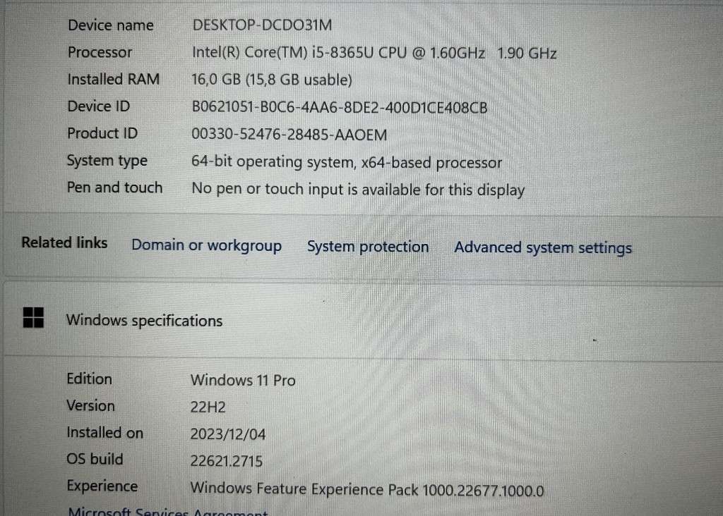 Dell Latitude 5400 Core i5 8th Gen 256GB/16GB/Win 11 Pro