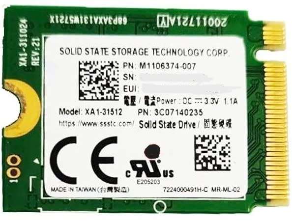 Solid State Storage Technologies 512GB m.2 2230 SSD *READ DESCRIPTION*