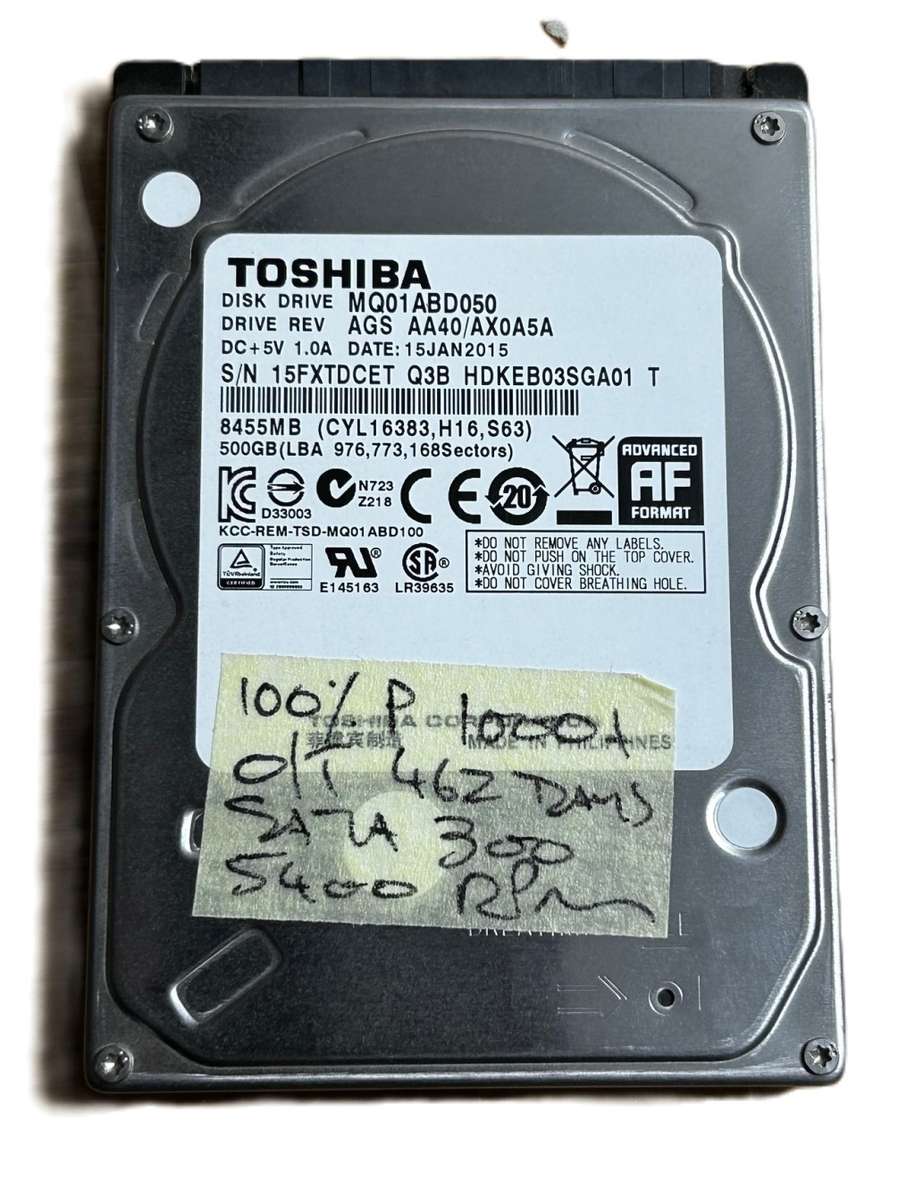 Toshiba 500GB Laptop HDD *read description*