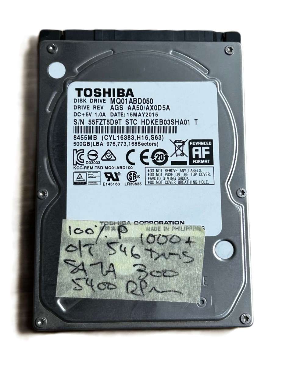 Toshiba 500GB Laptop HDD *read description*