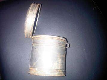 Miniature galvanized dustbin