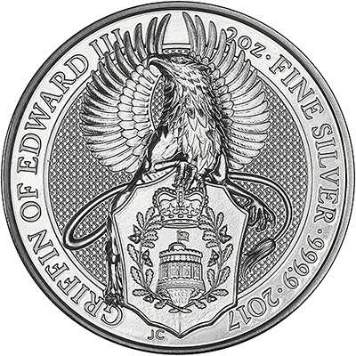 2 OZ GREAT BRITAIN SILVER QUEENS BEASTS  THE GRIFFIN