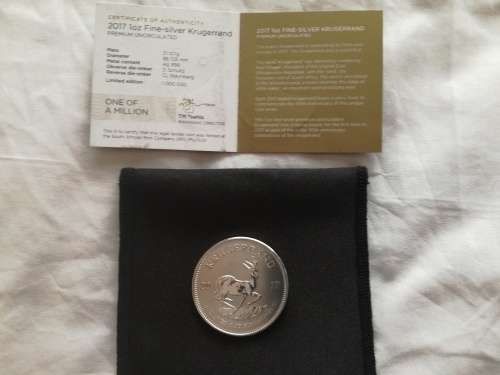 1 oz 2017 Kruger Silver Premium uncirculated