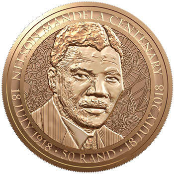 2018  Mandela Centenary 1918 - 2018  R 50 Bronze Alloy Coin