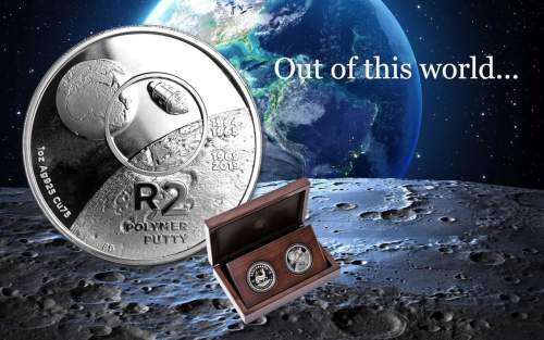 Brand New - 2019 Privy Mark Krugerrand and Crown 1969 South African Polymer on the moon- # 500 Mint
