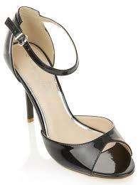 GINO PAOLI Ankle-strap Peep-toe Heels Black