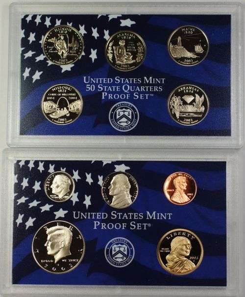 2003 S United States Mint 10 Coin Proof Set Original Box and COA