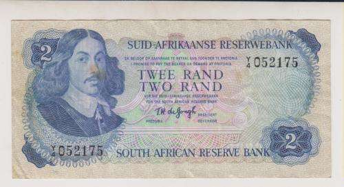 Republic of South Africa - T M de JONGH REPLACEMENT Y4 Two Rand 1976