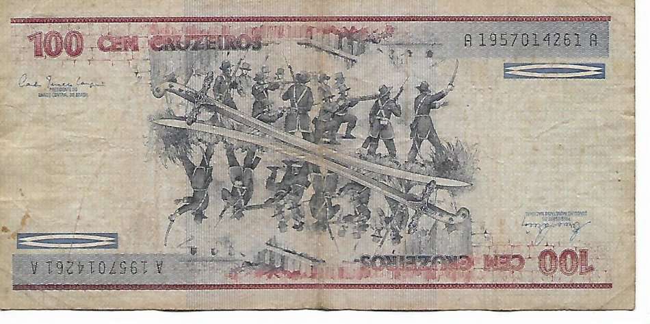 Luis Alves de Lima e Silva, Duke of Caxias (Duque de Caxias) BRAZIL 100 Cruzeiros 1981 Bank note.