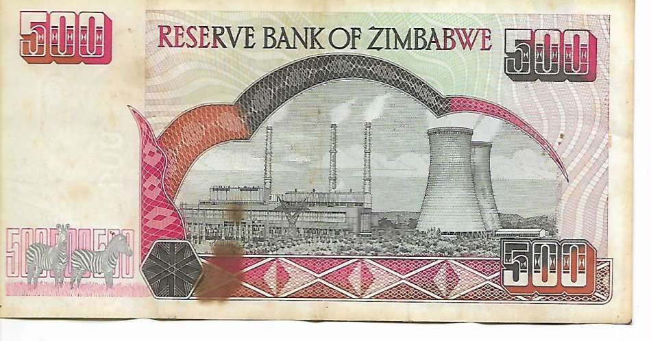 2001 ZIMBABWE $500 (FIVE HUNDRED DOLLARS) BANK NOTE