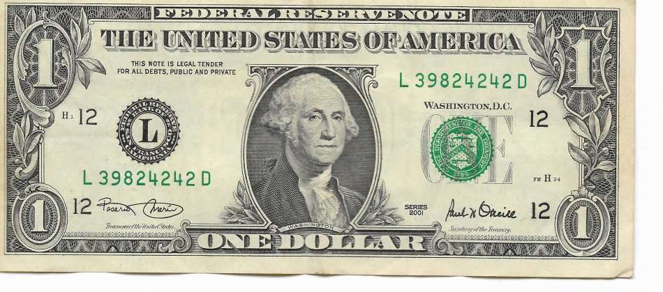 UNITED STATES 2001 - ONE DOLLAR BANK NOTE