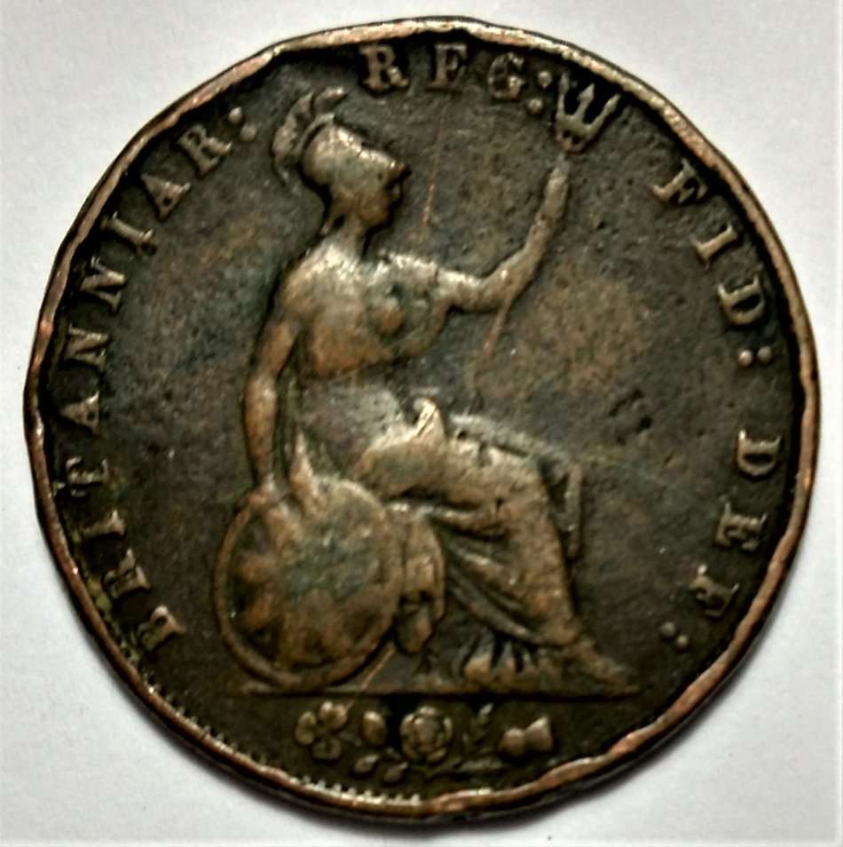1858 Great Britain ½ Penny - Queen Victoria 1st portrait (160 year old coin!)