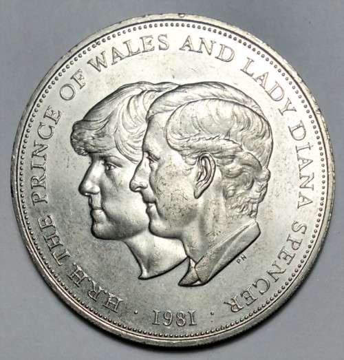 1981 GREAT BRITAIN - 25p - QE II Royal Wedding Princess Diana Commemorative Coin