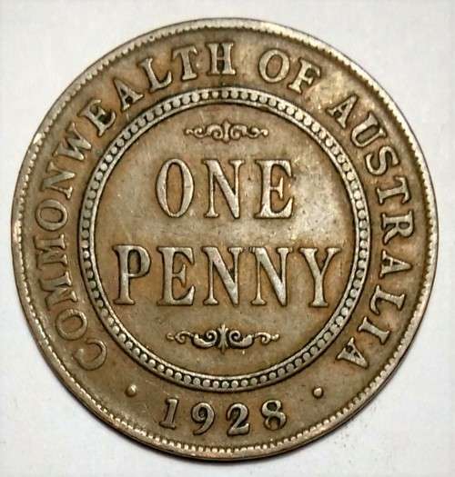 1928 Australia - 1 Penny Coin - George V