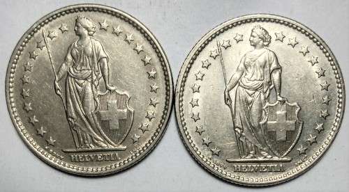 SWITZERLAND - 2 Franc - 2 x 1968 B - ONE BID TAKES ALL