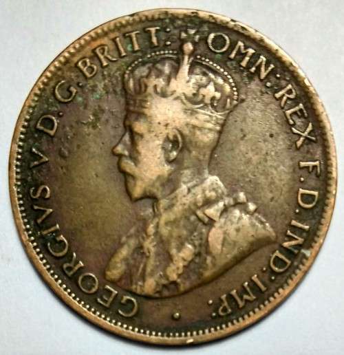 1911 Australia - 1/2 Half Penny Coin - George V