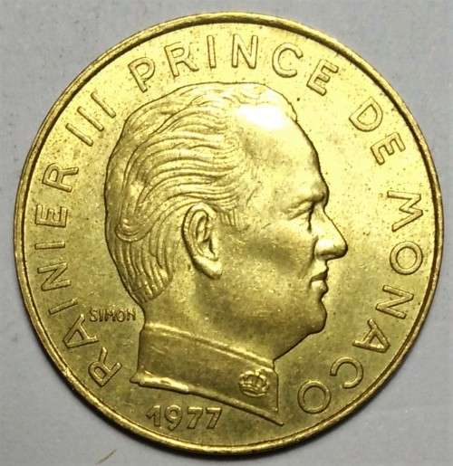 1977 Monaco - 10 Centimes - Rainier III - aUNC