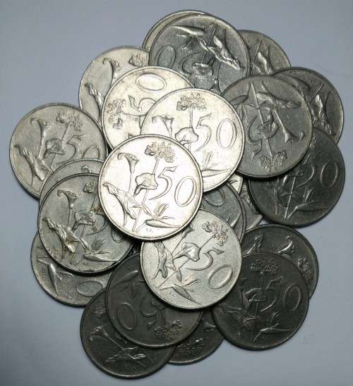 26 x 50c Coins South Africa Various Dates