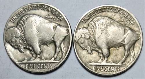 2 x USA United States 1928 / 1936 - 5 Cents `Buffalo Nickel`