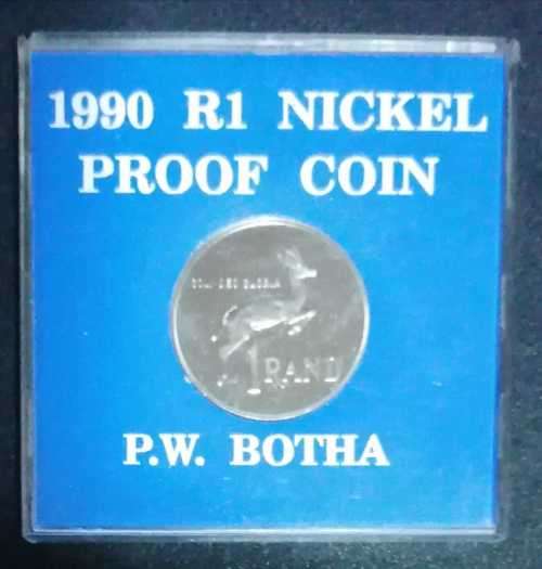 1990 South Africa  - Commemorative R1 PROOF coin - P.W.Botha