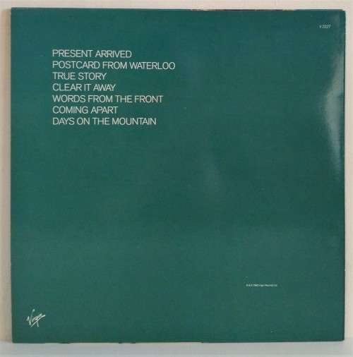 1982 TOM VERLAINE - WORDS FROM THE FRONT  -VINYL LP VG+ / ORIGINAL INNER SLEEVE / SLEEVE VG+