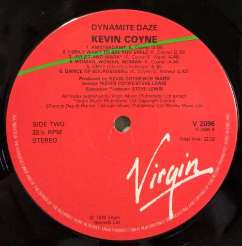 1978 KEVIN COYNE - DYNAMITE DAZE - VINYL LP VG + / SLEEVE VG +