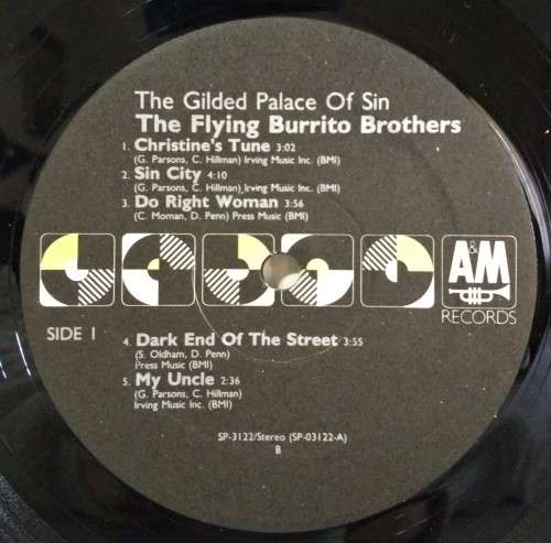 1981 THE FLYING BURRITO BROTHERS - The Gilded Palace Of Sin LP - US PRESS - VG+/NM