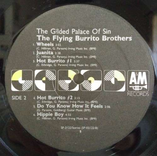 1981 THE FLYING BURRITO BROTHERS - The Gilded Palace Of Sin LP - US PRESS - VG+/NM