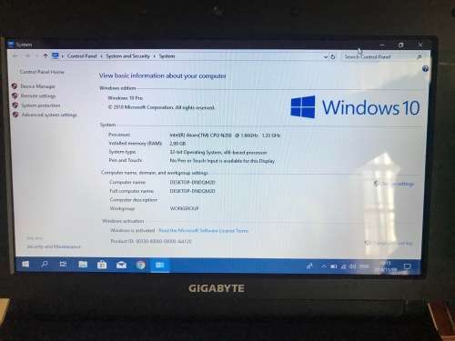GIGABYTE NETBOOK - MODEL M1022